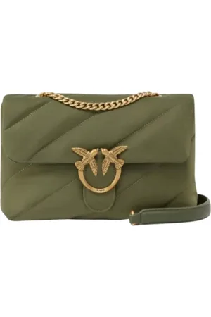 Pinko Taske, Dame, Grøn, ONE SIZE, Uld, Klassisk Love Puff Skuldertaske