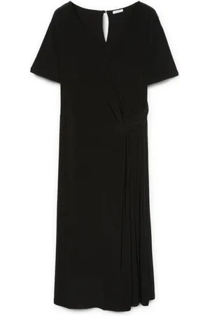 Fiorella rubino Kjole, Dame, Sort, S, Polyester, Jerseykjole med sidesløjfer