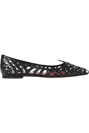 Roger Vivier Sko, Dame, Sort, 37 EU, Læder, Vævet læder ballerina flade