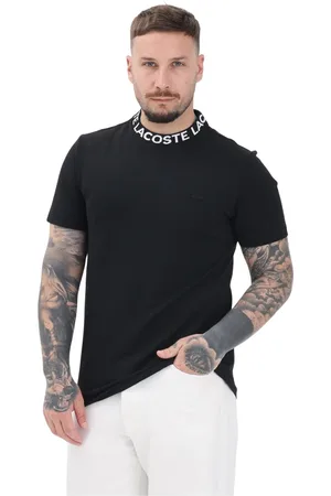 Lacoste Top, Herre, Sort, M, Jacquard Branded Sort T-shirt