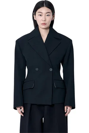 Jacquemus Jakke, Dame, Sort, XS, Bomuld, Norma Dobbelt-Brydet Blazer