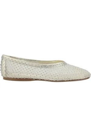 FORTE FORTE Sko, Dame, Grå, 36 EU, Grå Crystal Mesh Ballerina Flats