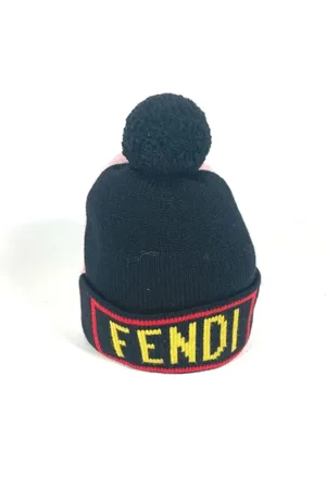 Fendi Pre-owned, Dame, Sort, ONE SIZE, Uld, Pre-owned Uld hatte