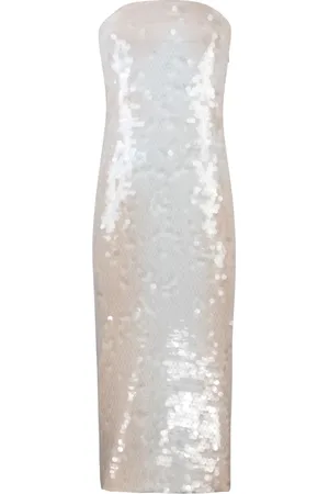 Sportmax Kjole, Dame, Hvid, M, Polyester, Hvid Strik Kjole