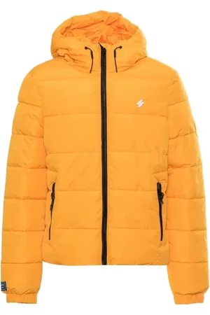 Superdry Jakke, Herre, Gul, 2XL, Polyester, Solid Polyester Bomber Jacket Orange