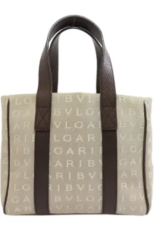 Bvlgari Pre-owned, Dame, Brun, ONE SIZE, Tyl, Pre-owned canvas håndtasker
