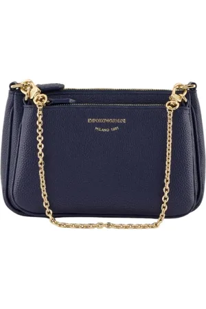 Emporio Armani Taske, Dame, Blå, ONE SIZE, Uld, Blå Mini Taske med Skulderrem