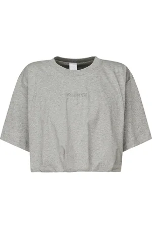 Pinko Top, Dame, Grå, S, Bomuld, Grå Bomuld Jersey T-shirts og Polos