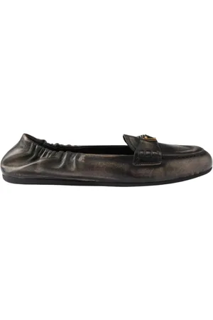 Prada Sko, Dame, Sort, 40 EU, Læder, Sorte Læder Loafers Elegante Balletflader