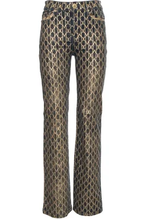 Guess Bukser, Dame, Brun, W27, Logo Bi-Color Bukser med Fem Lommer