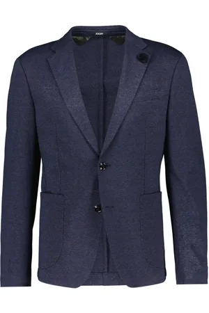 JOOP! Jakke, Herre, Blå, 2XL, Uld, Mørkeblå herrejakke med broderede lommer