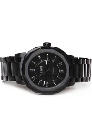 Fendi Tilbehør, Herre, Sort, ONE SIZE, Sort Rustfrit Stål Geometrisk Ur