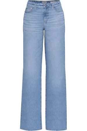 Guess Jeans, Dame, Blå, W28, Denim, Bred Denim Jeans til Kvinder