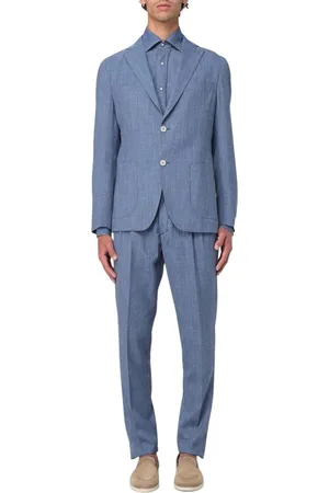 ELEVENTY Jakkesæt, Herre, Blå, XL, Denim, Moderne Denim Suit
