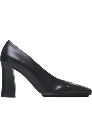 Bottega Veneta Sko, Dame, Sort, 37 1/2 EU, Læder, Sort Læder Pumps med Spids Tå