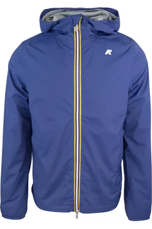 K-Way Jakke, Herre, Blå, XL, Bomuld, Blå Vandtæt Windbreaker Frakke
