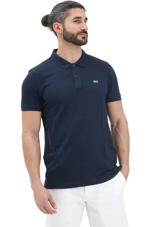 Tommy Hilfiger Top, Herre, Blå, 2XL, Bomuld, Blå Polo Skjorte Klassisk Logo