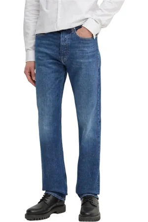 Calvin Klein Jeans, Herre, Blå, W33 L32, Bomuld, Moderne Straight Fit Jeans