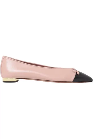 Aquazzura Sko, Dame, Lyserød, 36 1/2 EU, Læder, Hvide Læder Ballet Flats