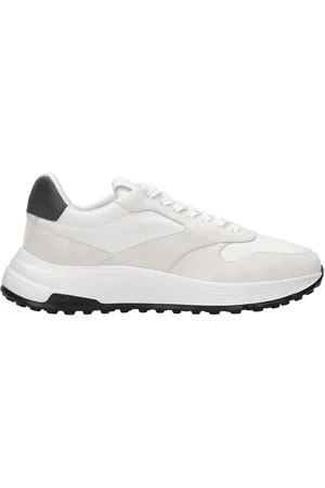 Hogan Sko, Herre, Hvid, 43 EU, Læder, Sneakers med Ruskind og Stofindsatser