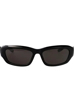 Balenciaga Tilbehør, Herre, Sort, 58 MM, Uld, Sort Rektangulære Solbriller med UV-beskyttelse