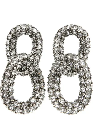 Isabel Marant Tilbehør, Dame, Grå, ONE SIZE, Funky Ring Øreringe med Strass