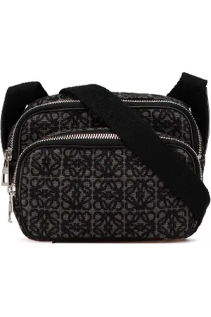 Loewe Pre-owned, Dame, Sort, ONE SIZE, Uld, Pre-owned Canvas crossbody-tasker