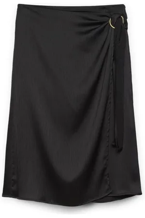 Fiorella rubino Nederdel, Dame, Sort, 7XL, Polyester, Wikkelnederdel med spænde