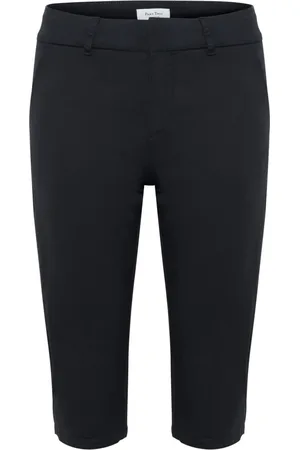 Part Two Bukser, Dame, Sort, 2XS, Uld, Sorte Cropped Bukser Stilfuld og Behagelig