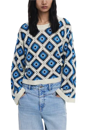 Desigual Strik, Dame, Blå, L, Uld, Stilfuld dame sweater til enhver lejlighed