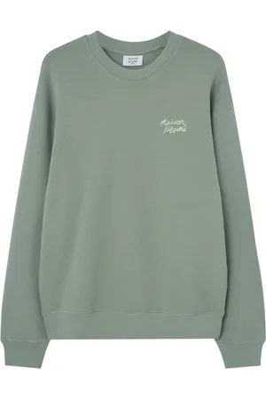 Maison Kitsuné Sweathshirts & Hoodies, Herre, Grøn, XL, Håndskrevne Sweaters