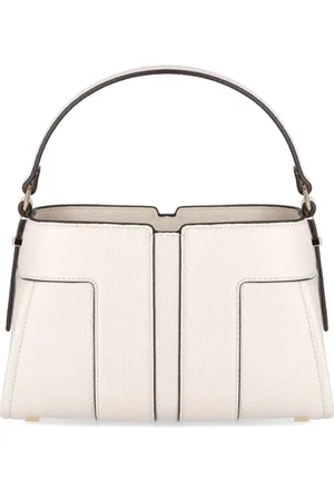 Elisabetta Franchi Taske, Dame, Hvid, ONE SIZE, Bomuld, Ivory Lille Håndtaske med Sorte Syninger