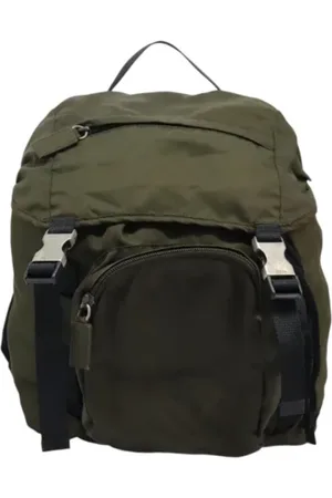 Prada Pre-owned, Dame, Grøn, ONE SIZE, Nylon, Pre-owned nylon rygsaekke
