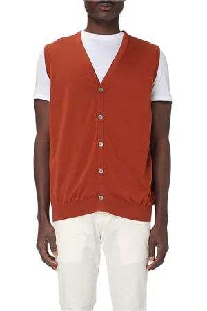 DRUMOHR Strik, Herre, , L, Bomuld, Navy Suit Vest Cotton Sweater