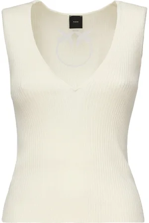 Pinko Top, Dame, , XS, Bomuld, Ribbet Bomuld Silke Top