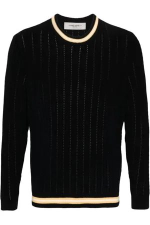 Golden Goose Strik, Herre, Blå, M, Bomuld, Midnight Cable Strik Crew Sweater