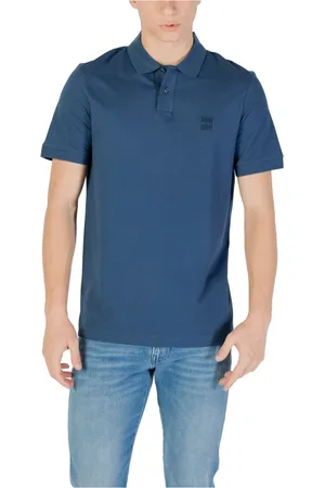 HUGO BOSS Top, Herre, Blå, M, Bomuld, Kortærmet Polo Skjorte Forår/Sommer Kollektion