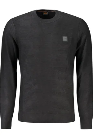 HUGO BOSS Strik, Herre, Sort, 2XL, Sort langærmet herretrøje