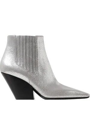 Casadei Sko, Dame, Grå, 38 1/2 EU, Uld, Sølv Metallic Ankelstøvler