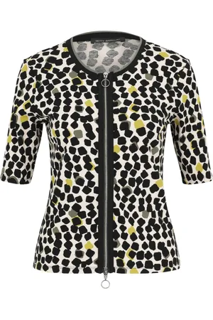 Betty Barclay Jakke, Dame, Flerfarvet, 4XL, Uld, Afslappet Ribbet Skjortejakke