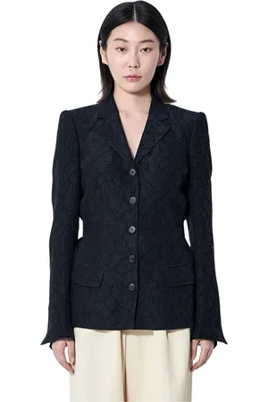 DRIES VAN NOTEN Jakke, Dame, Sort, XS, Uld, Tekstureret Blazer