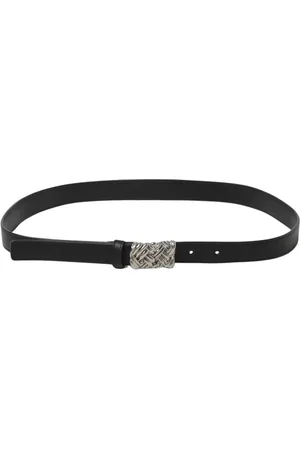 Bottega Veneta Tilbehør, Dame, Sort, 75 CM, Læder, Sort Intrecciato Spænde Bælte