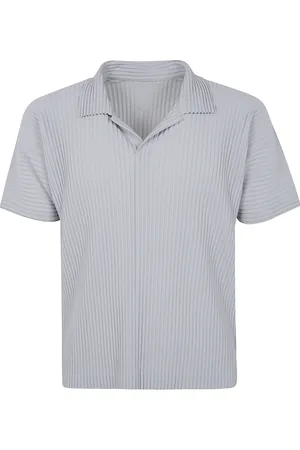 Issey Miyake Top, Herre, Grå, L, Klassisk Polo Shirt