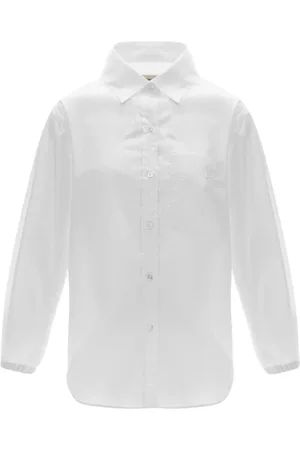HERNO Bluser & Skjorter, Dame, Hvid, XS, Bomuld, Broderet bomuldsskjorte med teknisk følelse