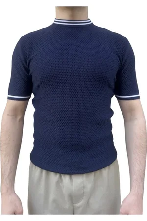 ELEVENTY Strik, Herre, Blå, S, Uld, Crew-Neck Sweaters til stilfuld komfort