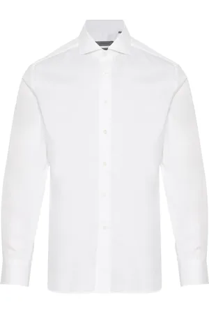 corneliani Skjorte, Herre, Hvid, 5XL, Bomuld, Bomuld twill skjorte, lavet i Italien