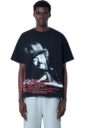 AWAKE NY Top, Herre, Sort, XL, Bomuld, Bomuld Logo Motif Crewneck T-Shirt