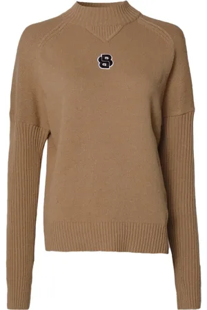 HUGO BOSS Strik, Dame, Brun, XS, Uld, Løstsiddende Striktrøje - Brun