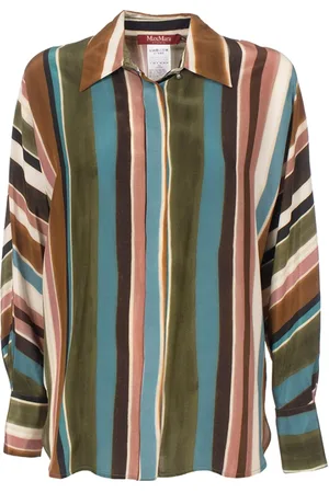Max Mara Bluser & Skjorter, Dame, Flerfarvet, XS, Silke Crepe de Chine Skjorte All Over Print