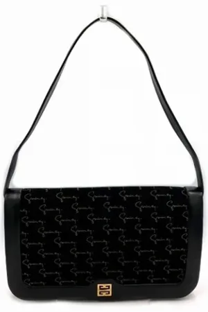 Givenchy Pre-owned, Dame, Sort, ONE SIZE, Uld, Pre-owned Ruskind skuldertasker